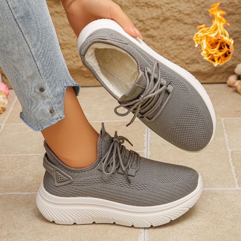 2027 Women's Outdoor Walking S - Knit Fabric Lace Up Sneakers recension och pris