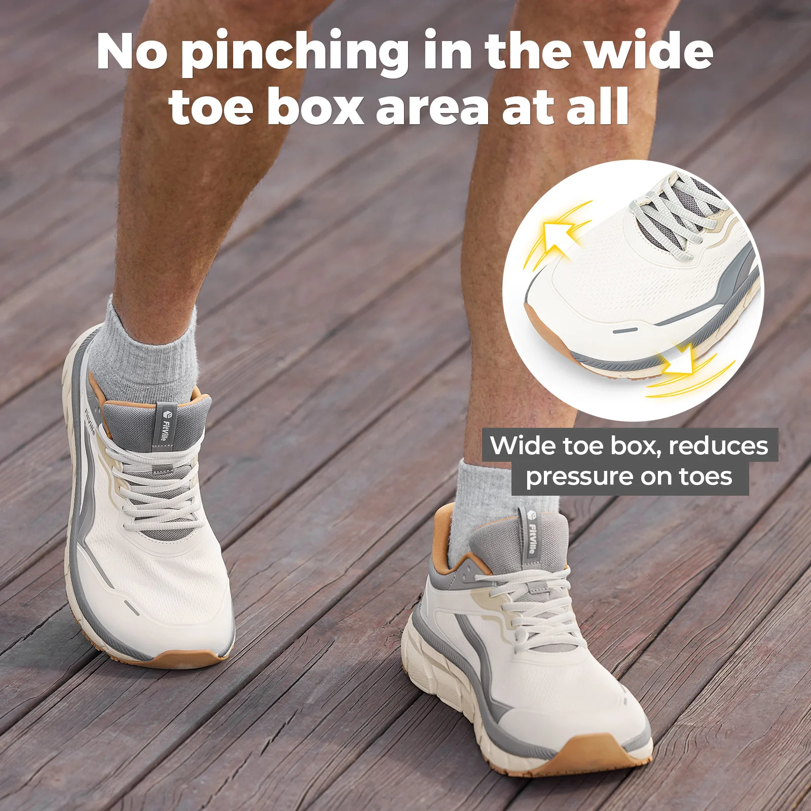 FitVille Extra Wide Toe Men's  - Wide Toe Box Running Sneakers recension och pris