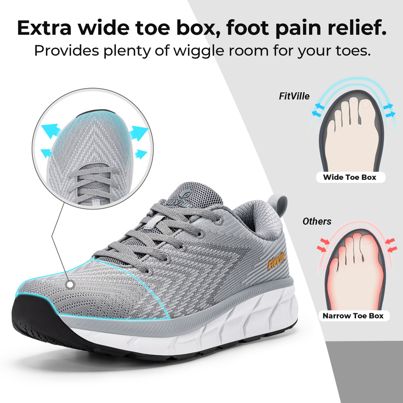 FitVille Mens Wide Fit Trainer - Breathable Mesh Athletic Shoes recension och pris