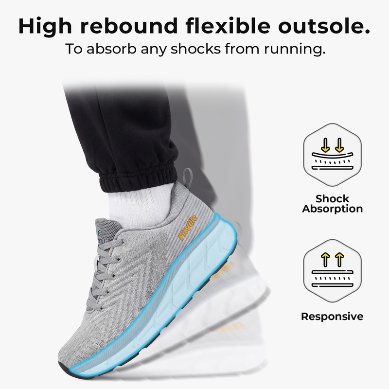FitVille Mens Wide Fit Trainer - Breathable Mesh Athletic Shoes recension och pris